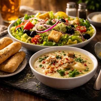 Olive garden soup and salad