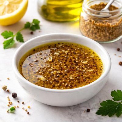 橄榄油陈醋和芥末调味汁