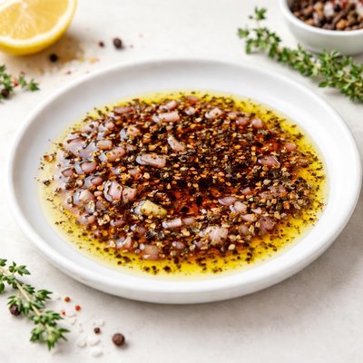 Olive oil and red wine dressing
