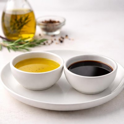 Olive oil and soy sauce