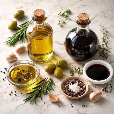 Olive oil and vinegar
