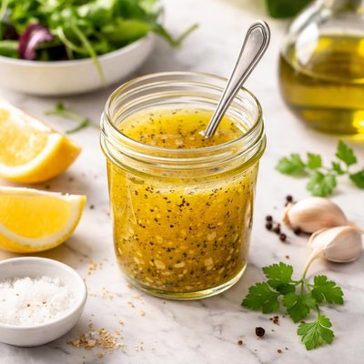 Olive oil lemon salad dressing