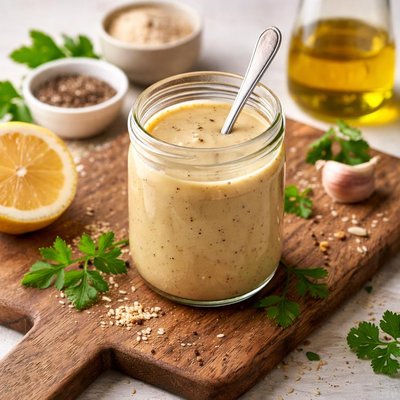 Olive oil lemon tahini dressing