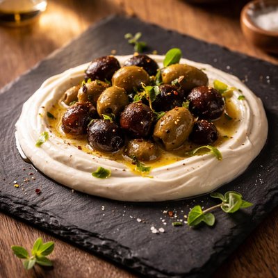 Olives with yogurt