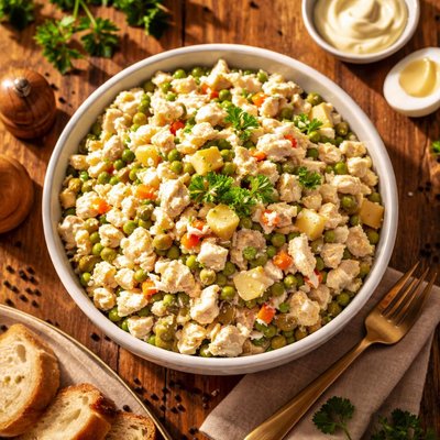 Olivie salad with chicken