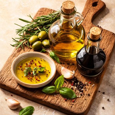 Olve oil and balsamic vinegar