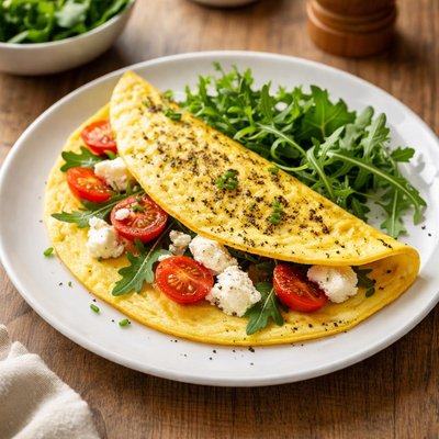 Omelette goat cheese