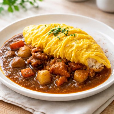 咖喱饭包覆煎蛋