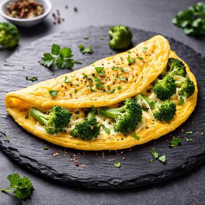 Omelette with broccoli