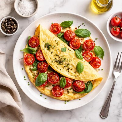 Tortilla con tomates cherry