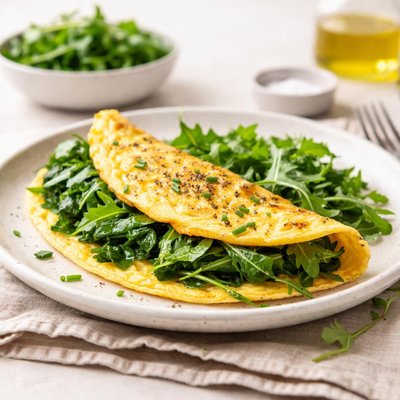 Omelette with greens