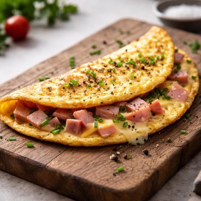 Omelette with ham