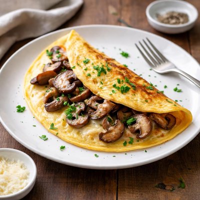 Omelette with mushrooms and cheese