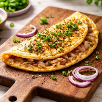 Omelette with onion