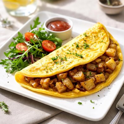 Omelette with potatoes