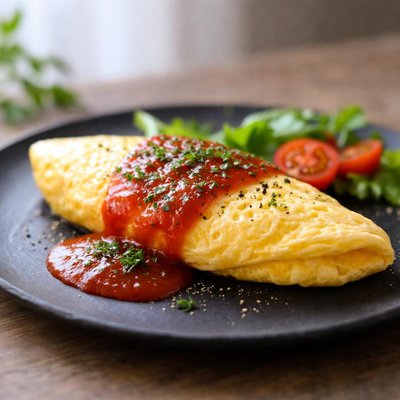 Omelette with sauce