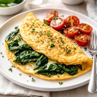 Omelette with spinach
