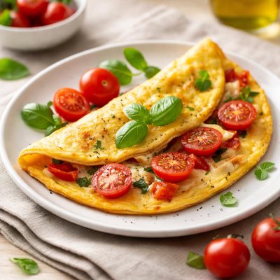 Omelette with tomatoes
