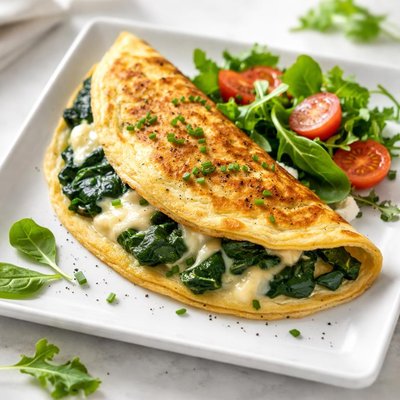 Omellete with spinach and cheese