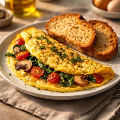 Omlette and bread