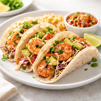 On the border mexican shrimp tacos