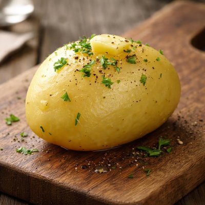 One boiled potato