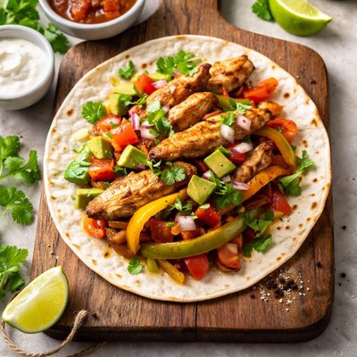 One chicken fajita