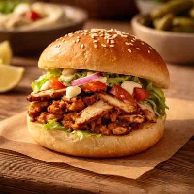 سليدر شاورما دجاج واحد من عملية الفلافل