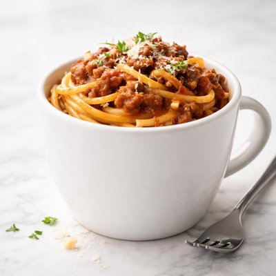 One cup of beef spaghetti