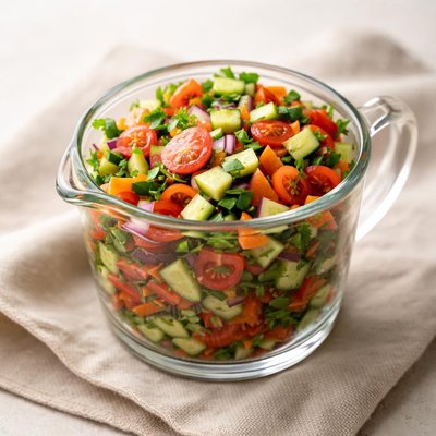 One cup of chopped salad