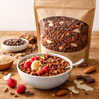 One degree sprouted quinoa cacao granola