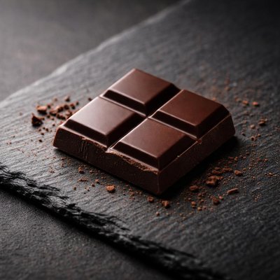 One piece of dark chocolate