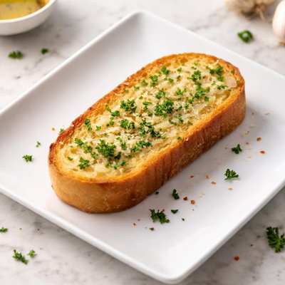 One piece of garlic bread