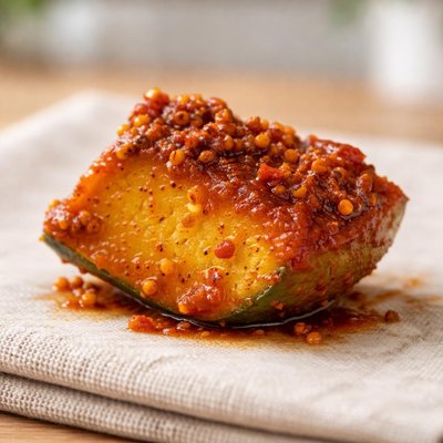 Un trozo de encurtido de mango