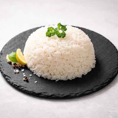 One plate boiled rice