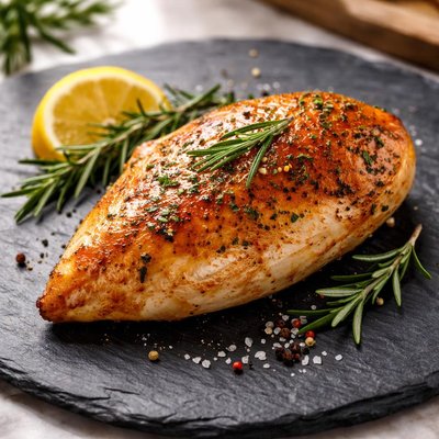 One rotisserie chicken breast