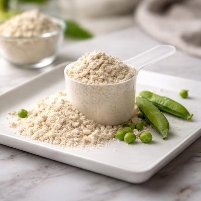 One scoop of pea protein from tropical smoothie