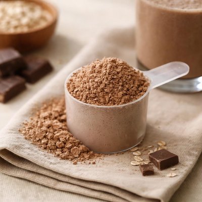 One scoop of wow chocolate protein mix