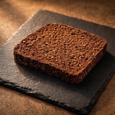 One slice of pumpernikel bread