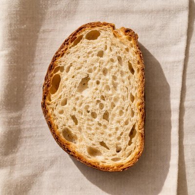One slice of sourdough bread