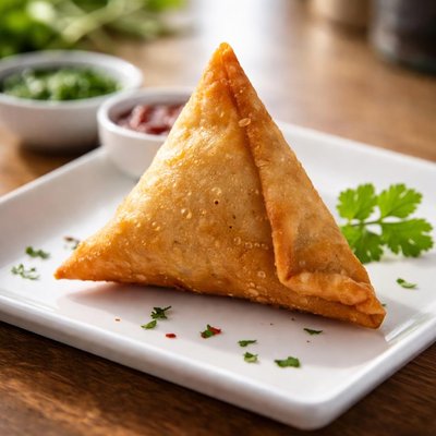 One takeaway meat samosa