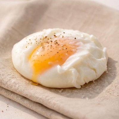 One water poached large  egg