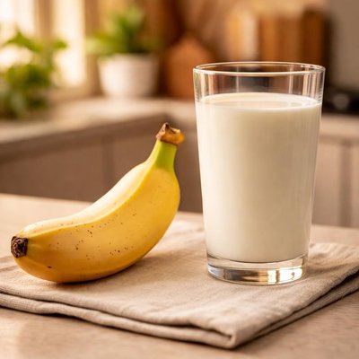 एक पूरा केला और दूध