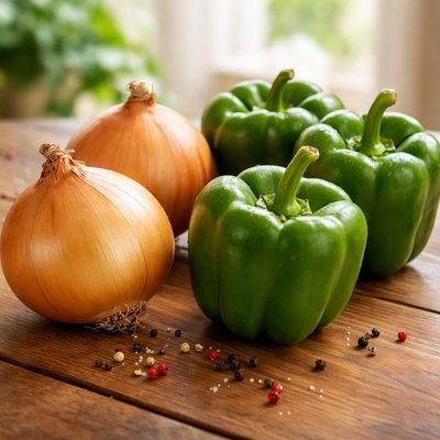 Onion and green peppers