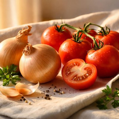 Onion and tomatoes