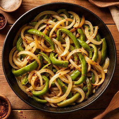 Onions and green peppers sauteed