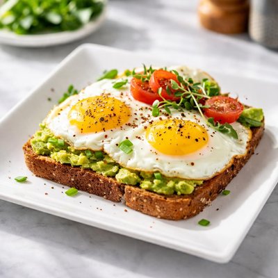 Open faced egg sandwich