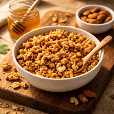 开放天然燕麦蜂蜜果仁