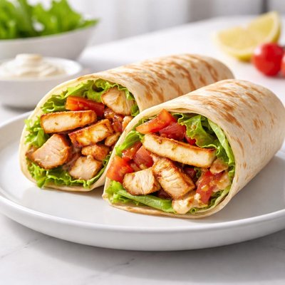 Oporto halloumi chicken wrap