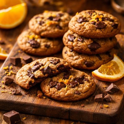 Orange and chocolate cookie